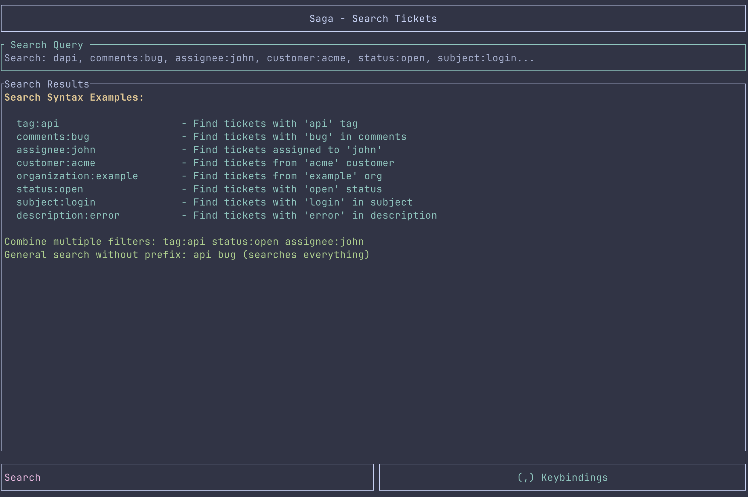 Search view